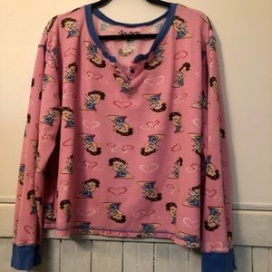 Waffle flannel. Super cozy. Betty Boop!! Large!